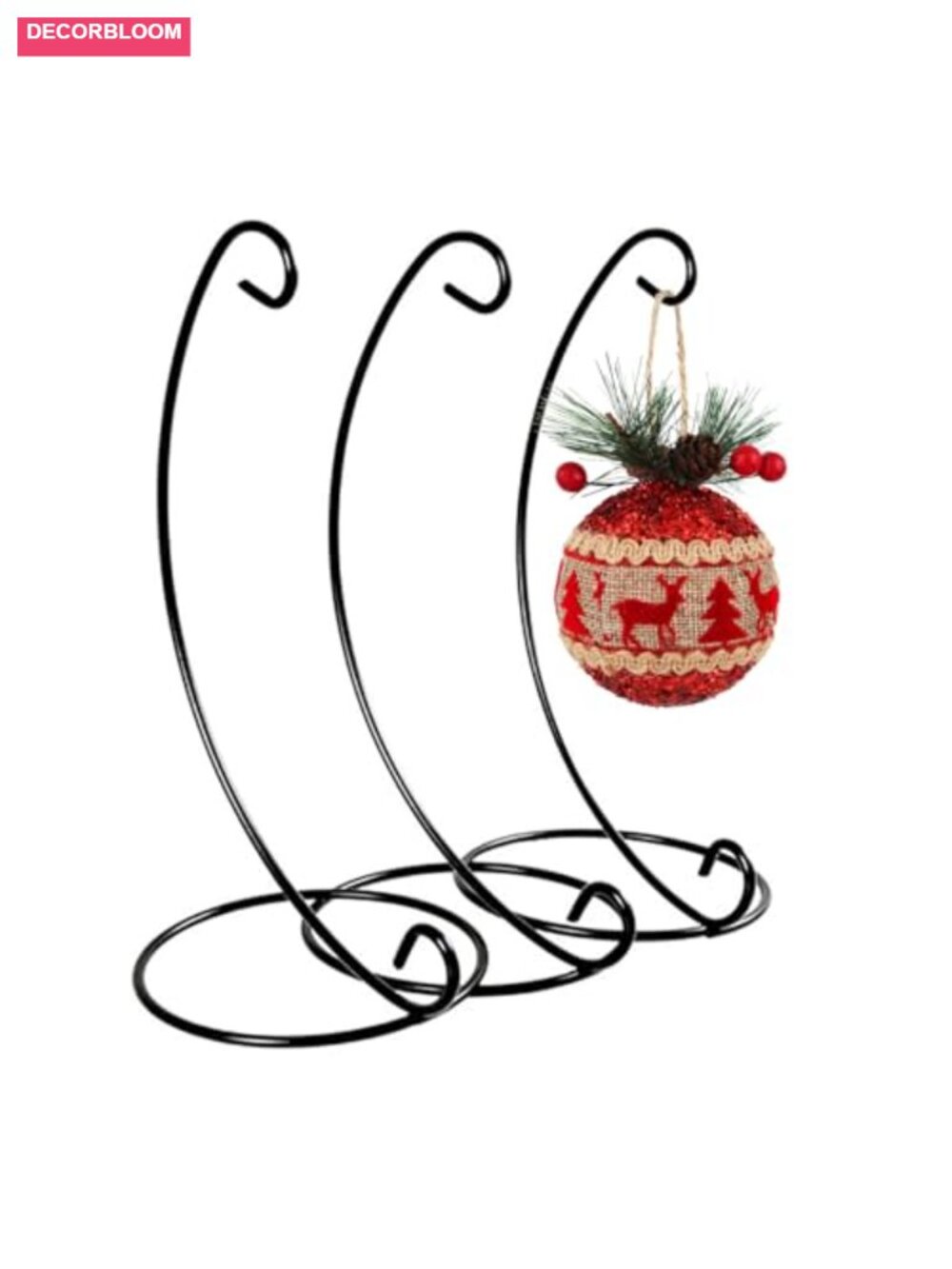 3 Pack 13in Iron Ornament Display Stands Hanging Hook Holders Home Decor